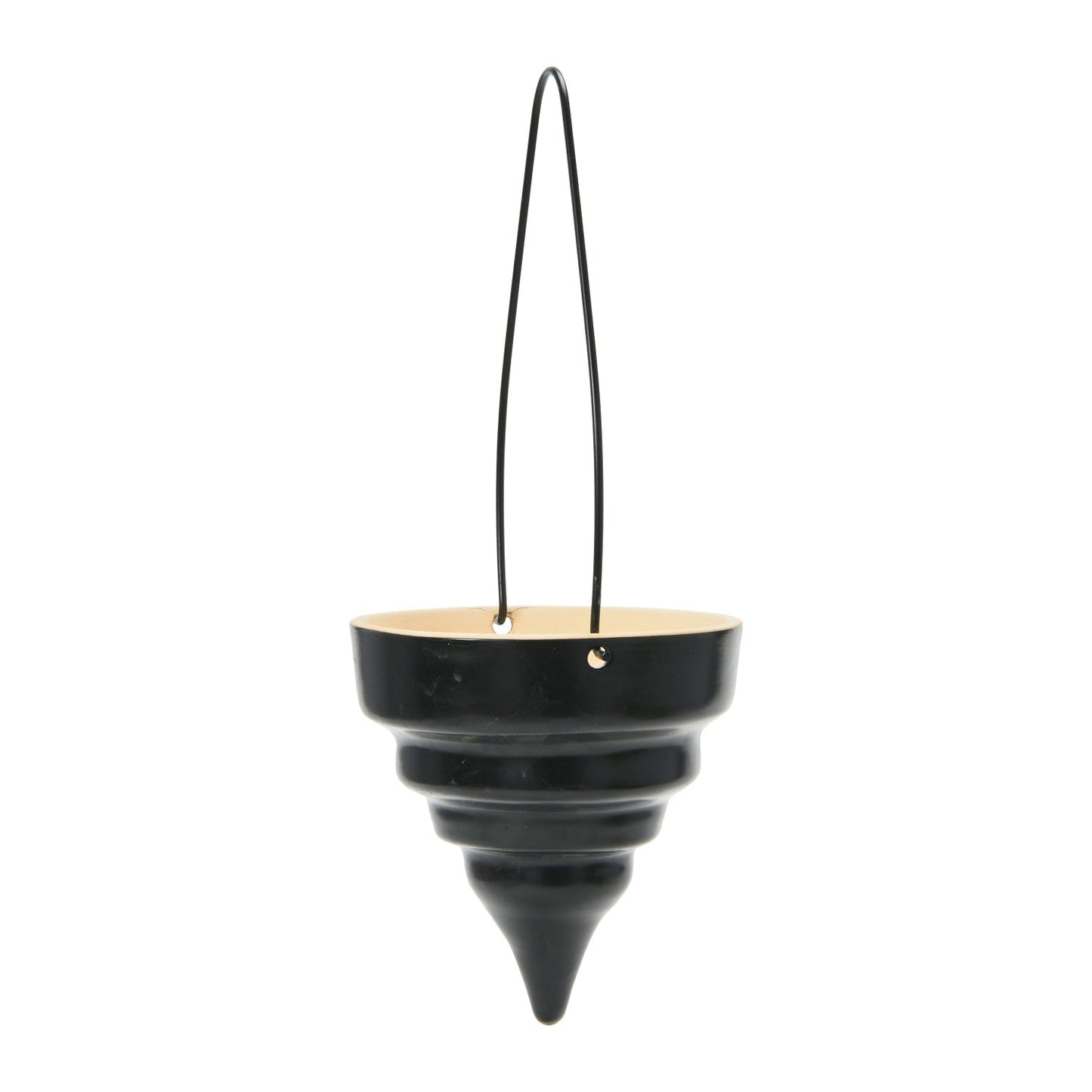 7in Black Contemporary Hanging Planter