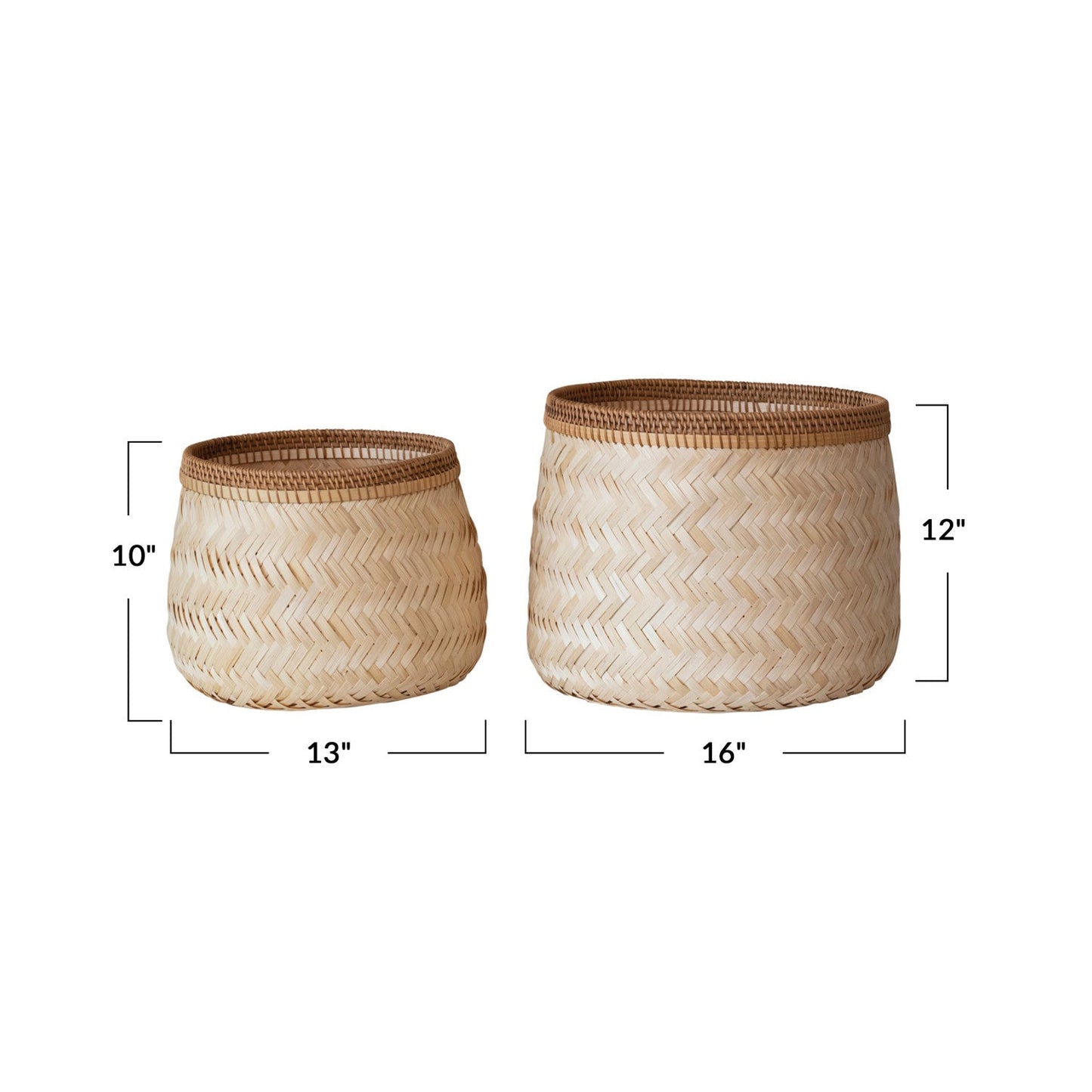 Hand-Woven Bamboo & Rattan Basket