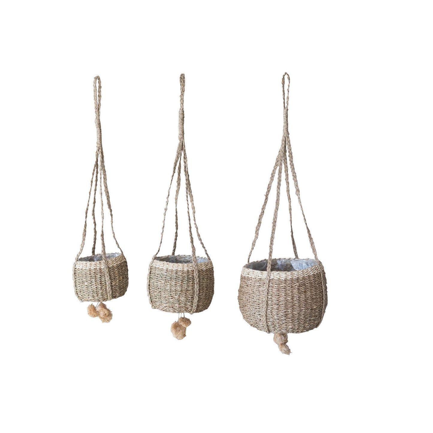 Natural Hand-Woven Seagrass Hanging Basket