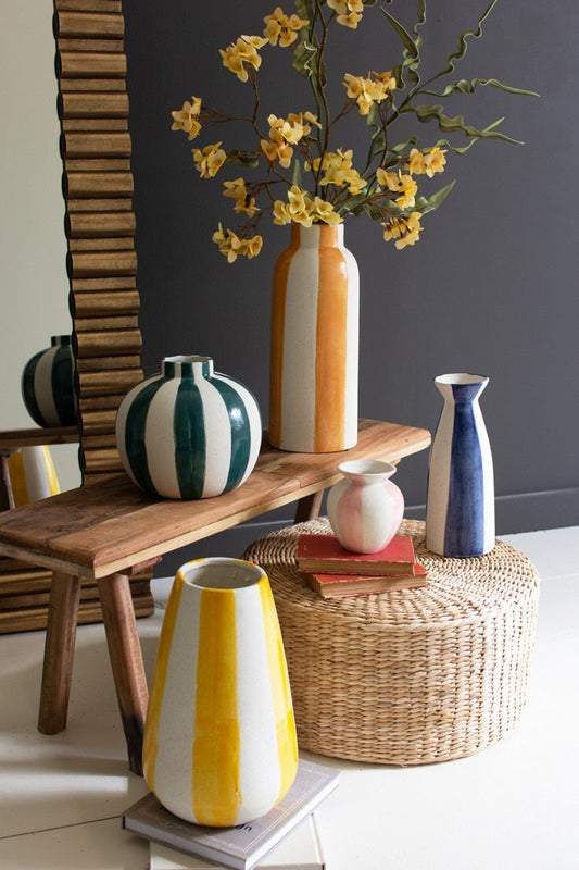 Ceramic Striped Vases