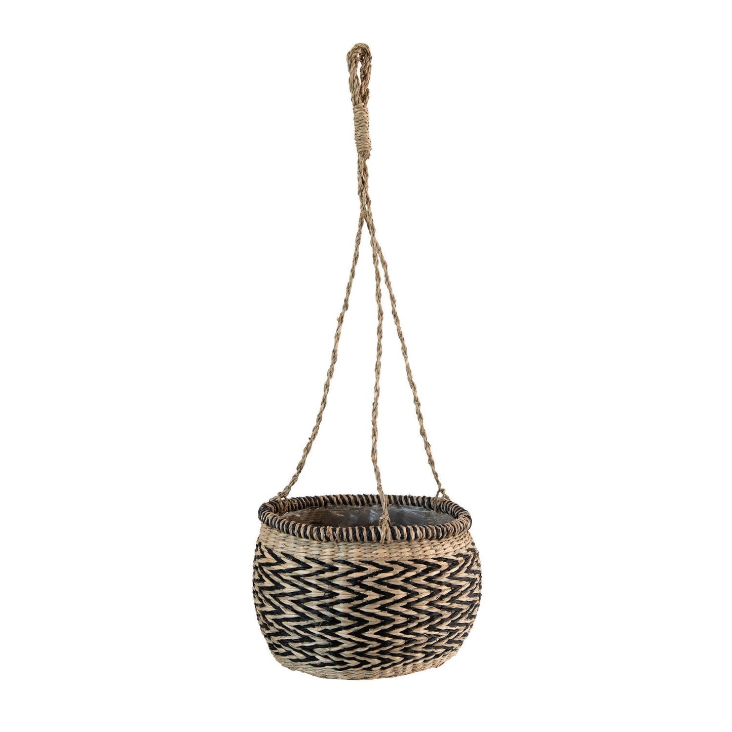 6in Hand-Woven Hanging Basket Planter
