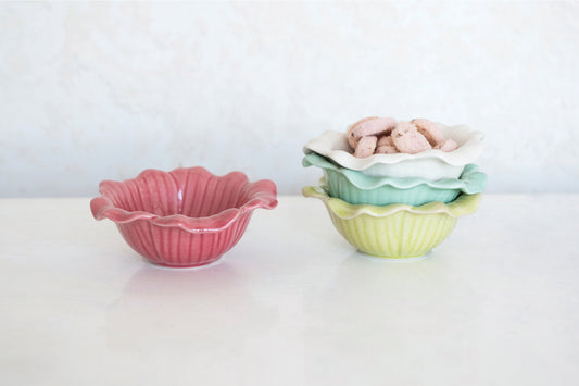 Stoneware Flower Bowl