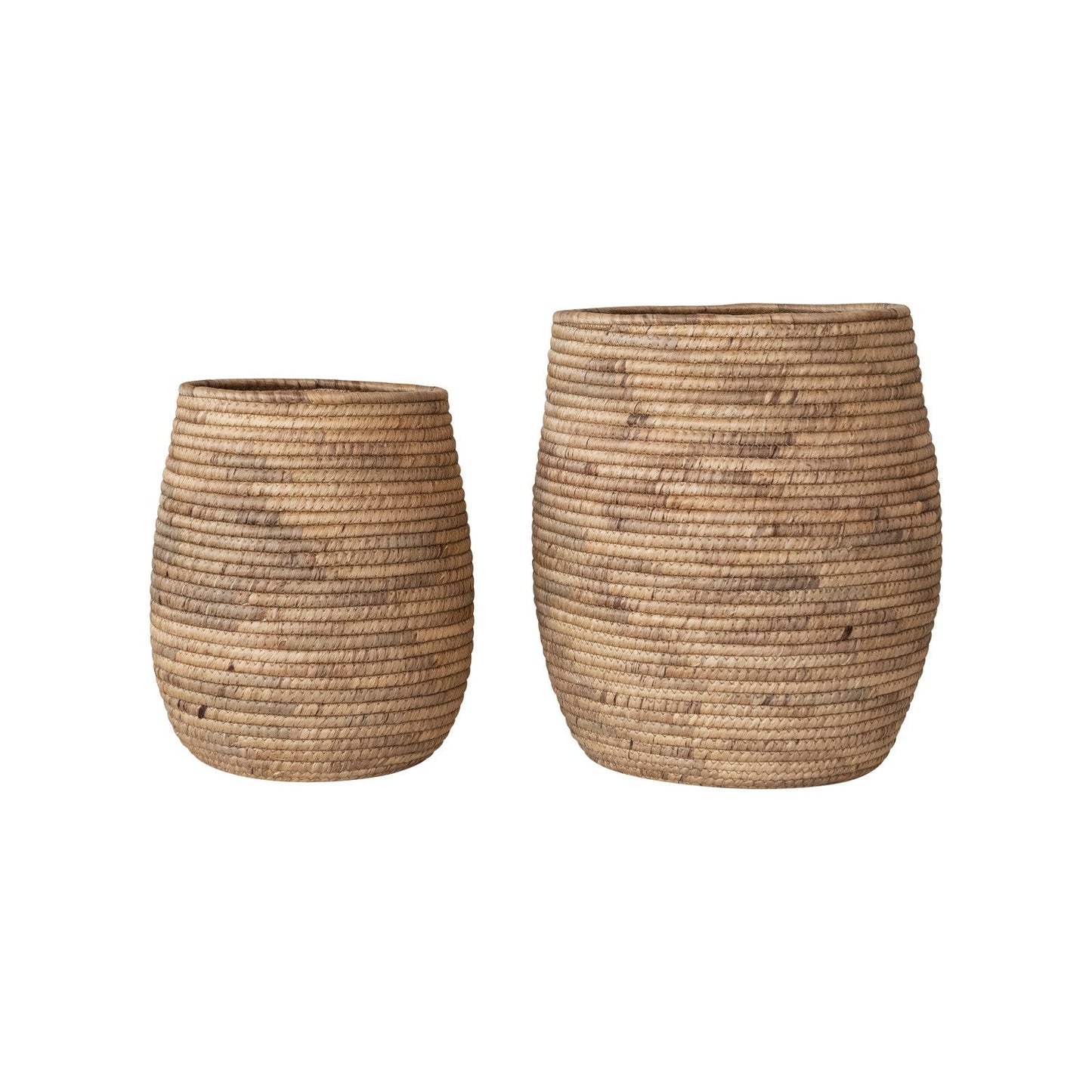 Hand-Woven Rounded Water Hyacinth Baskets