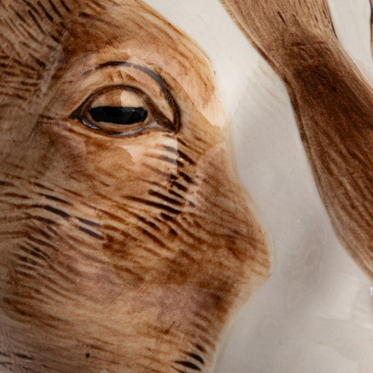 Goat Hand-Painted Stoneware Vase