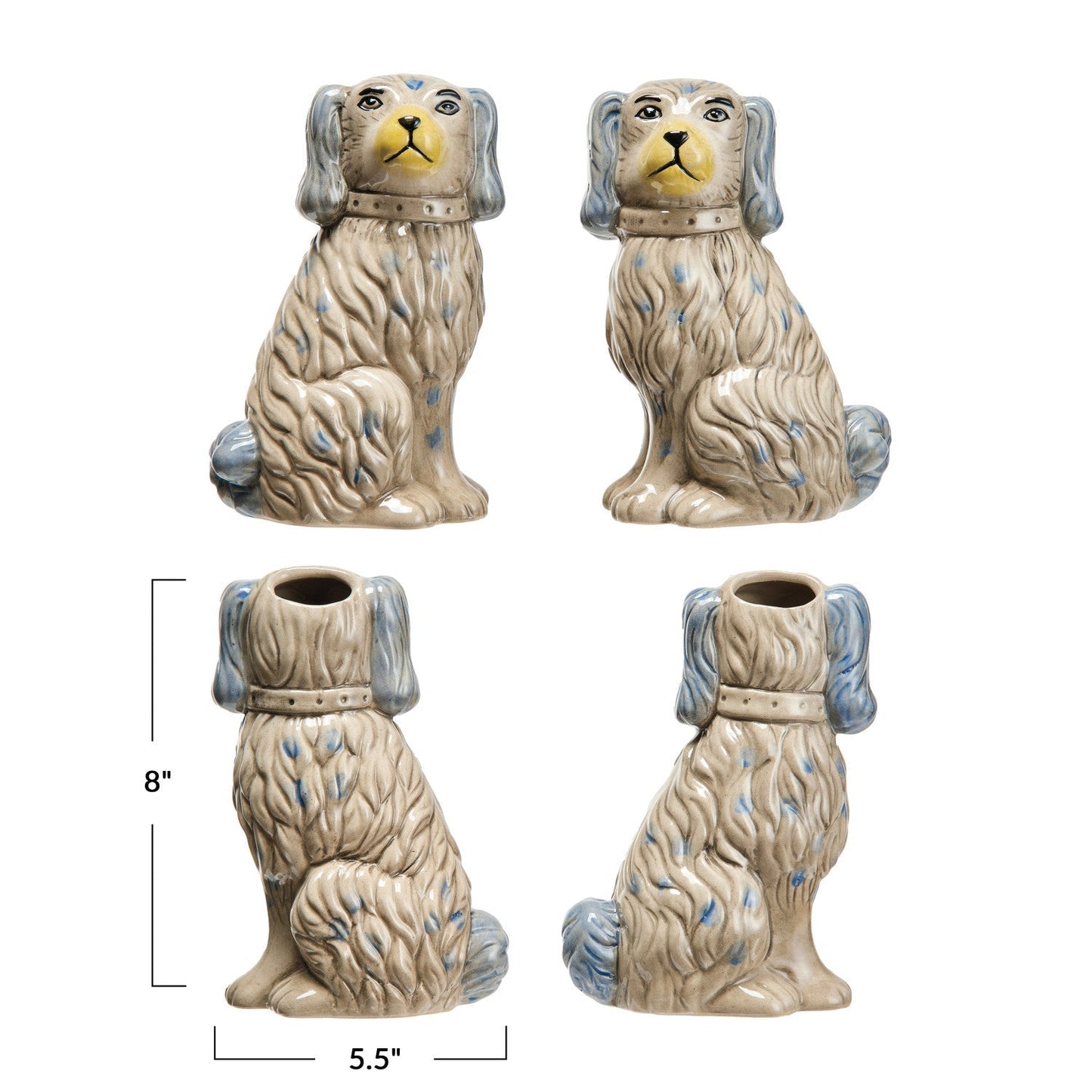 Blue Staffordshire Dog Vase