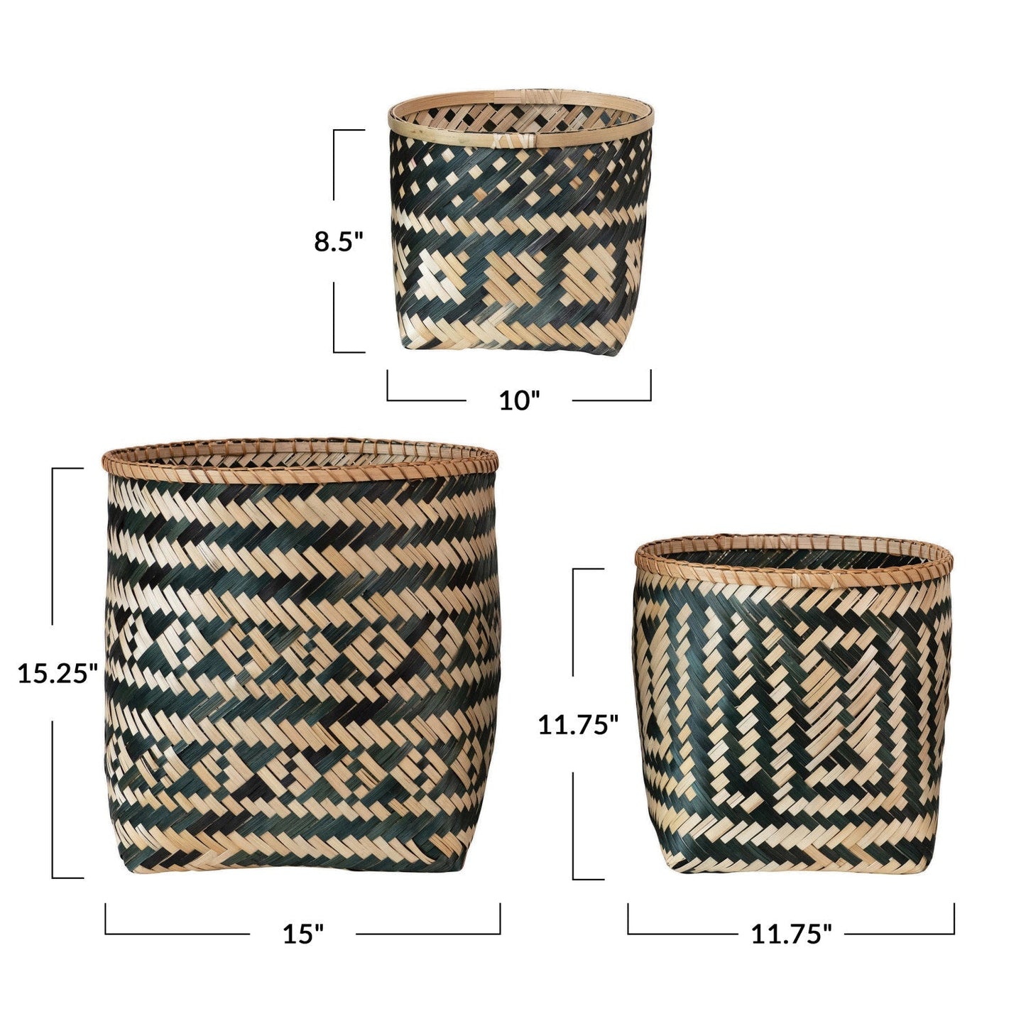 Bamboo Baskets with Pattern