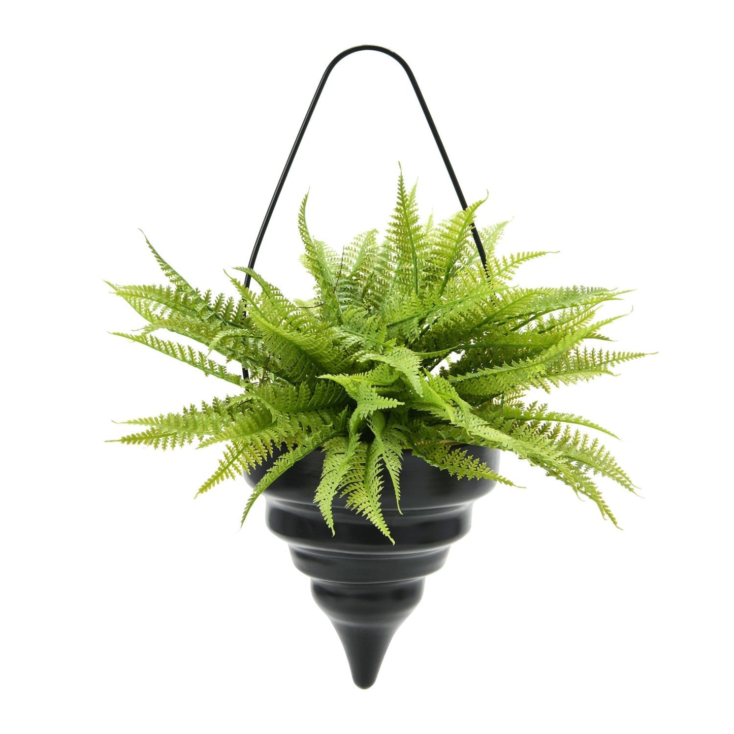 7in Black Contemporary Hanging Planter