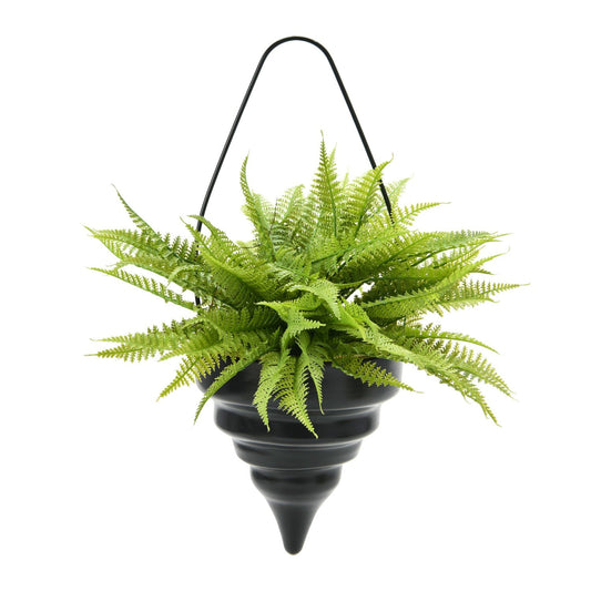 7in Black Contemporary Hanging Planter