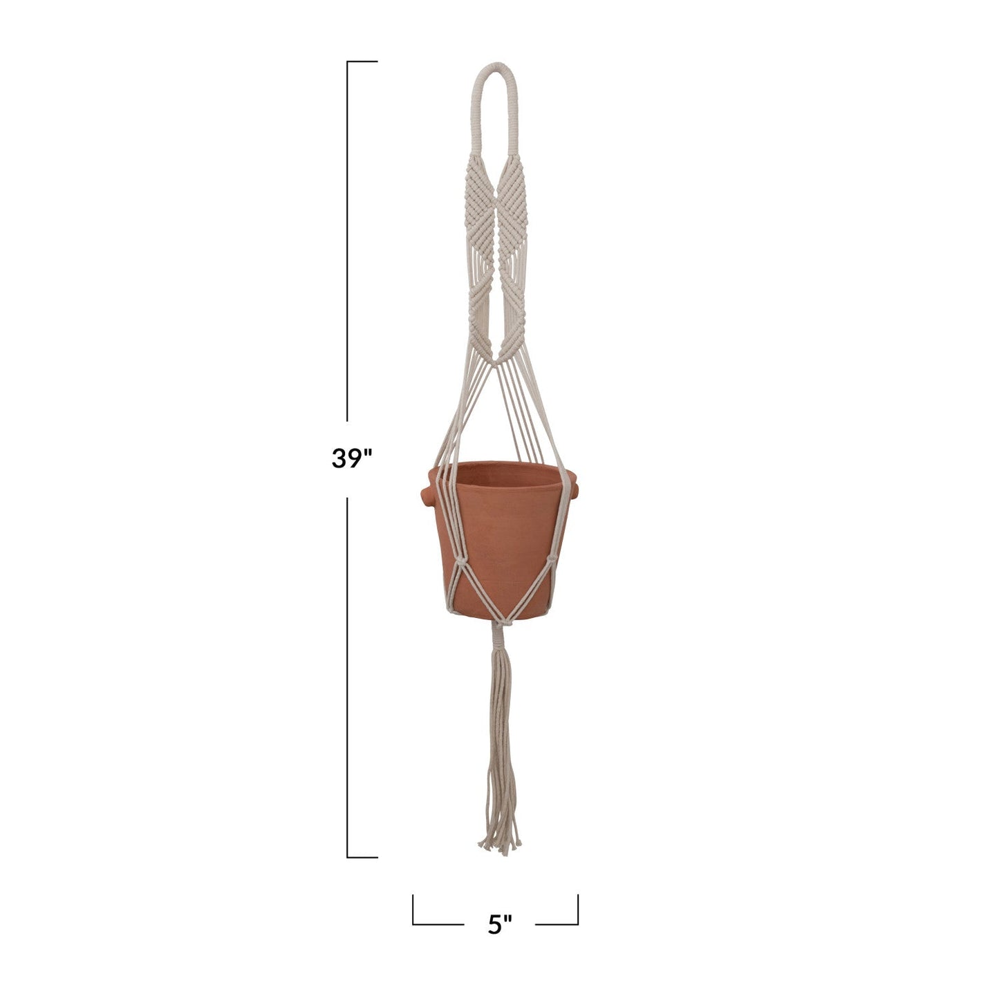 Hand-Woven Cotton Macrame Plant Hanger