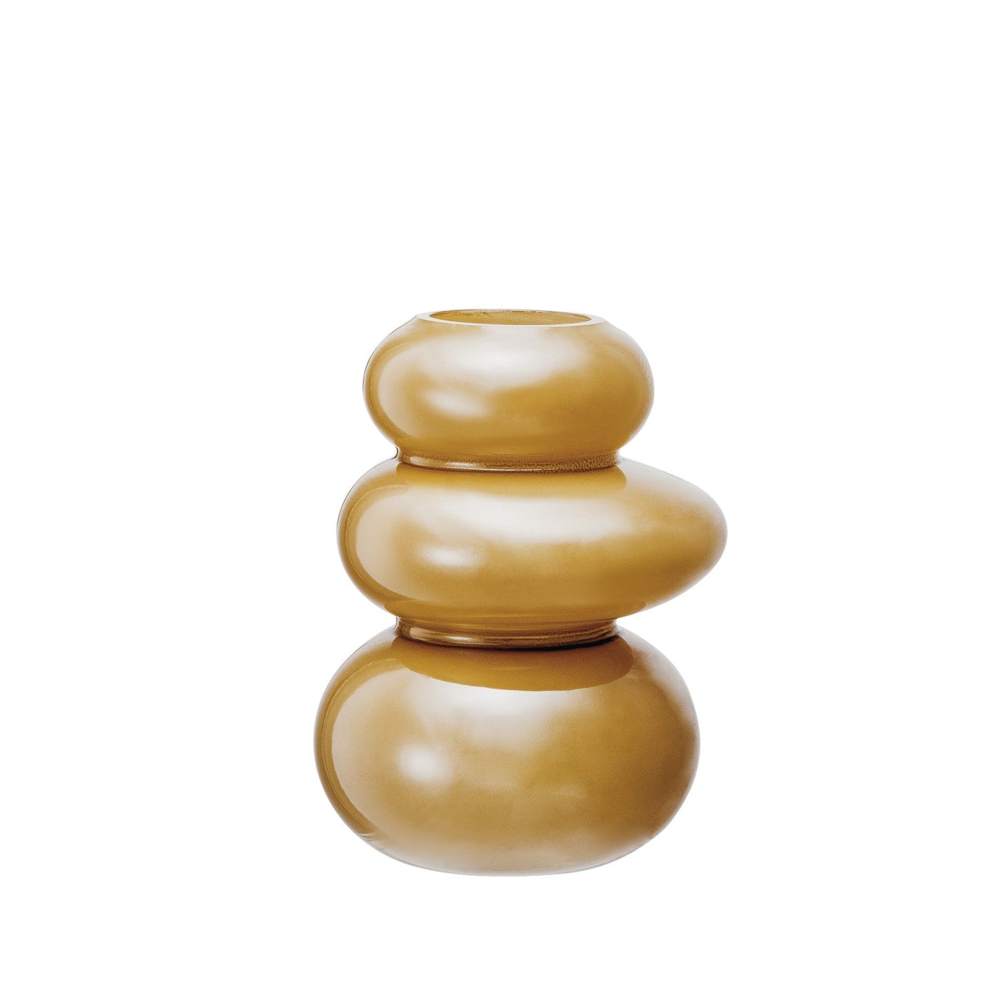 Glass Organic Shaped Vase Camel Color