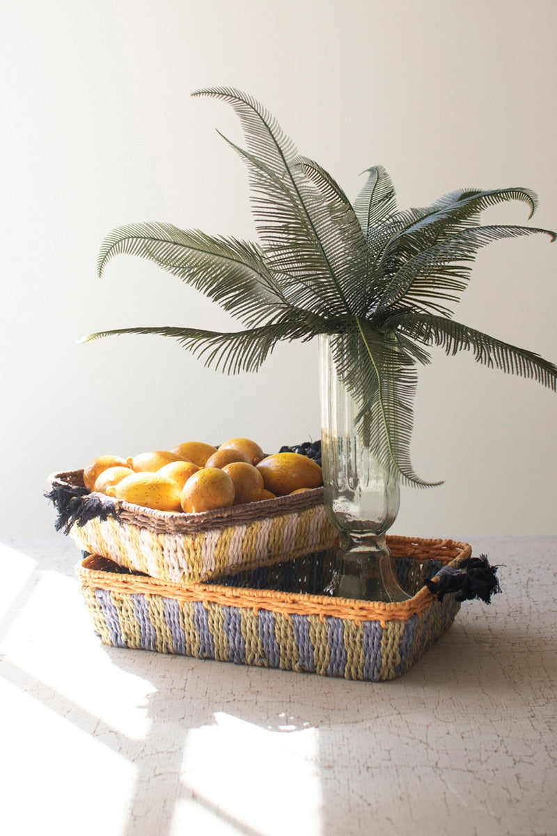 Striped Paper Rope and Iron Trays