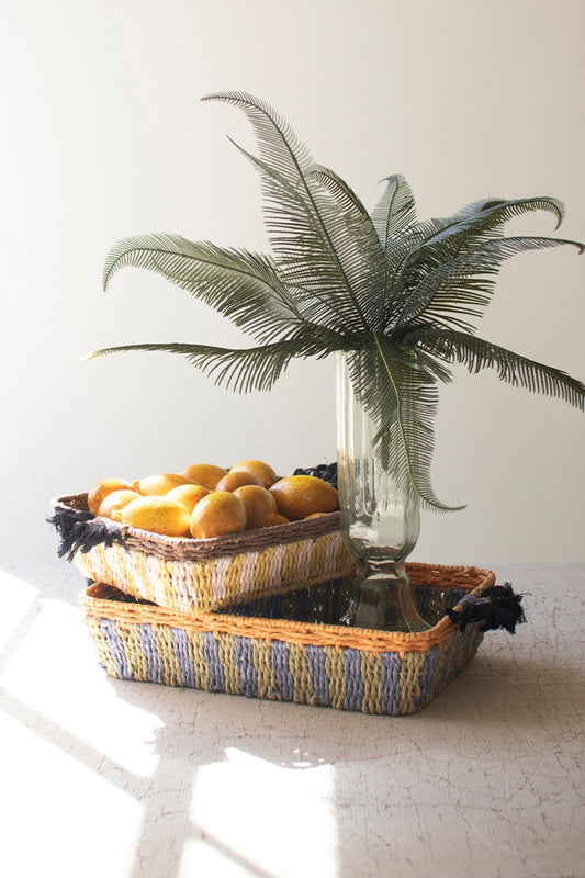 Striped Paper Rope and Iron Trays