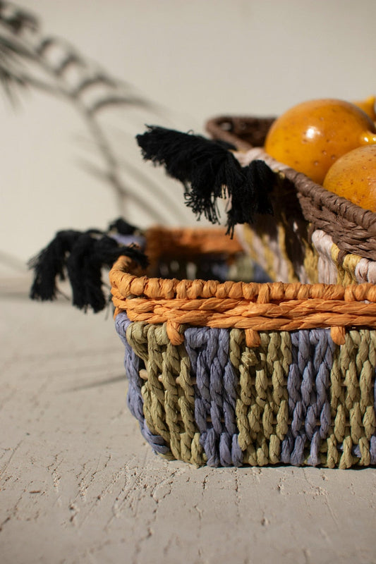 Striped Paper Rope and Iron Trays