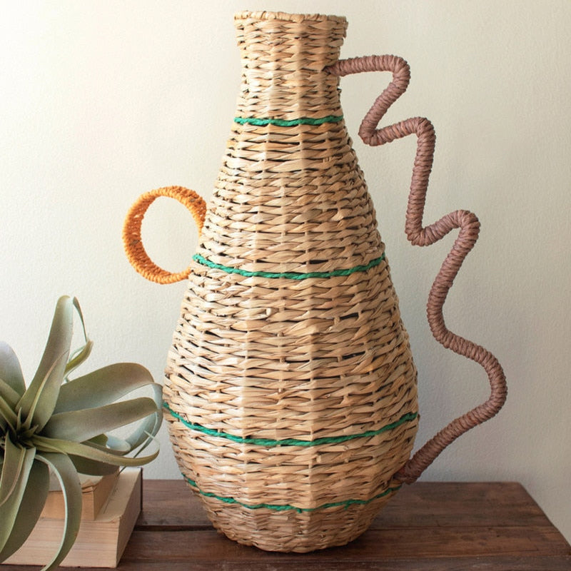 Squiggle Handle Basket Vase