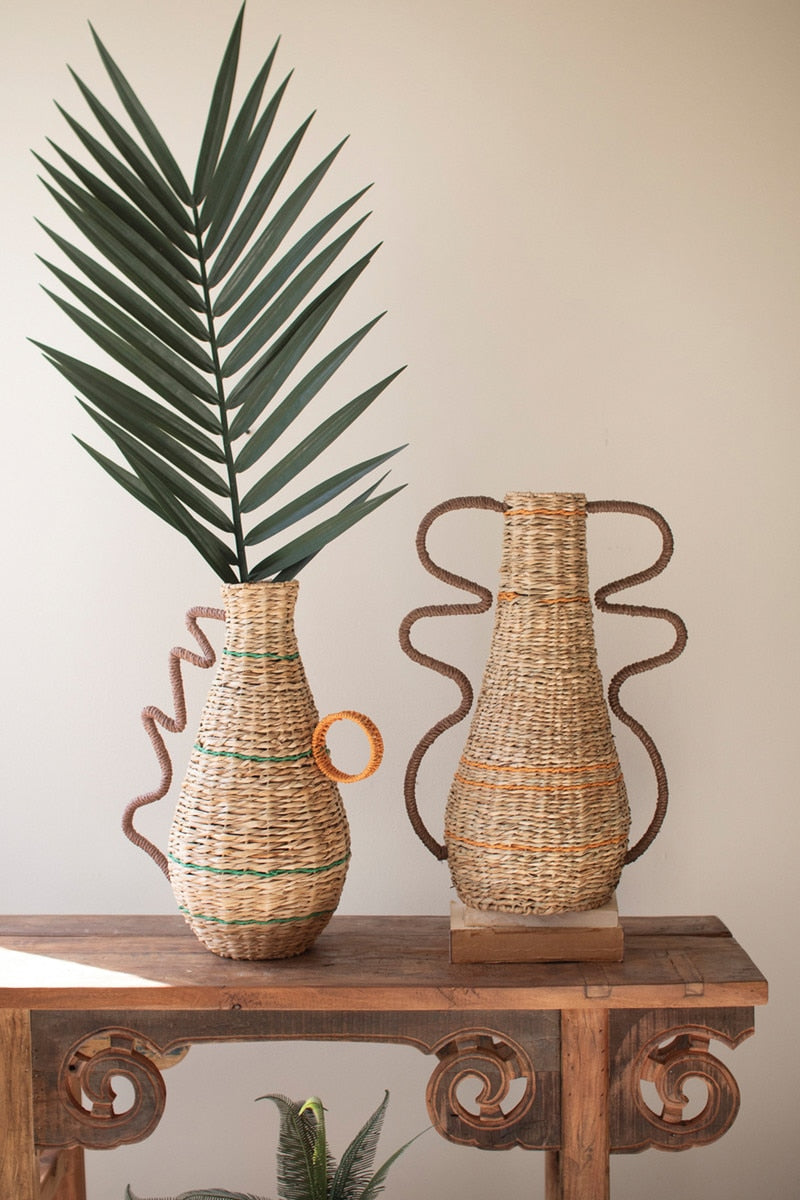 Squiggle Handle Basket Vase