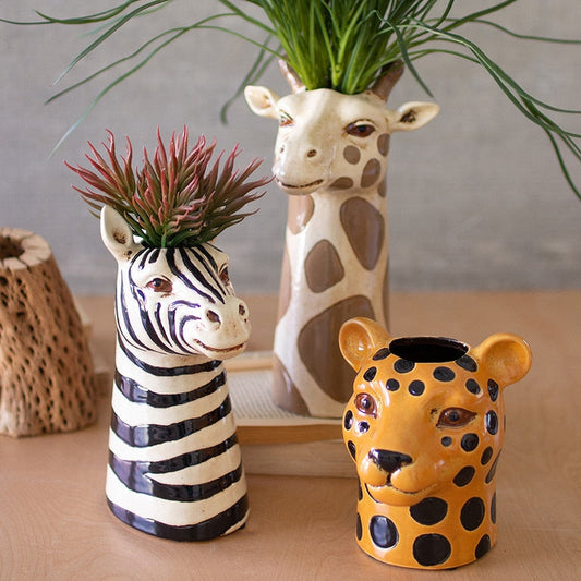 Ceramic Safari Animal Vases