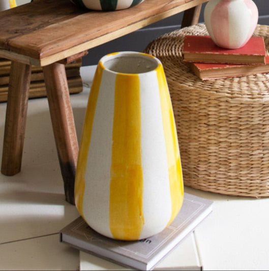 Ceramic Striped Vases