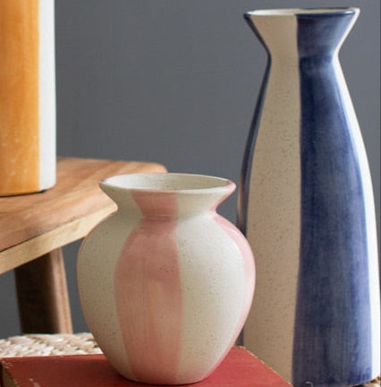 Ceramic Striped Vases