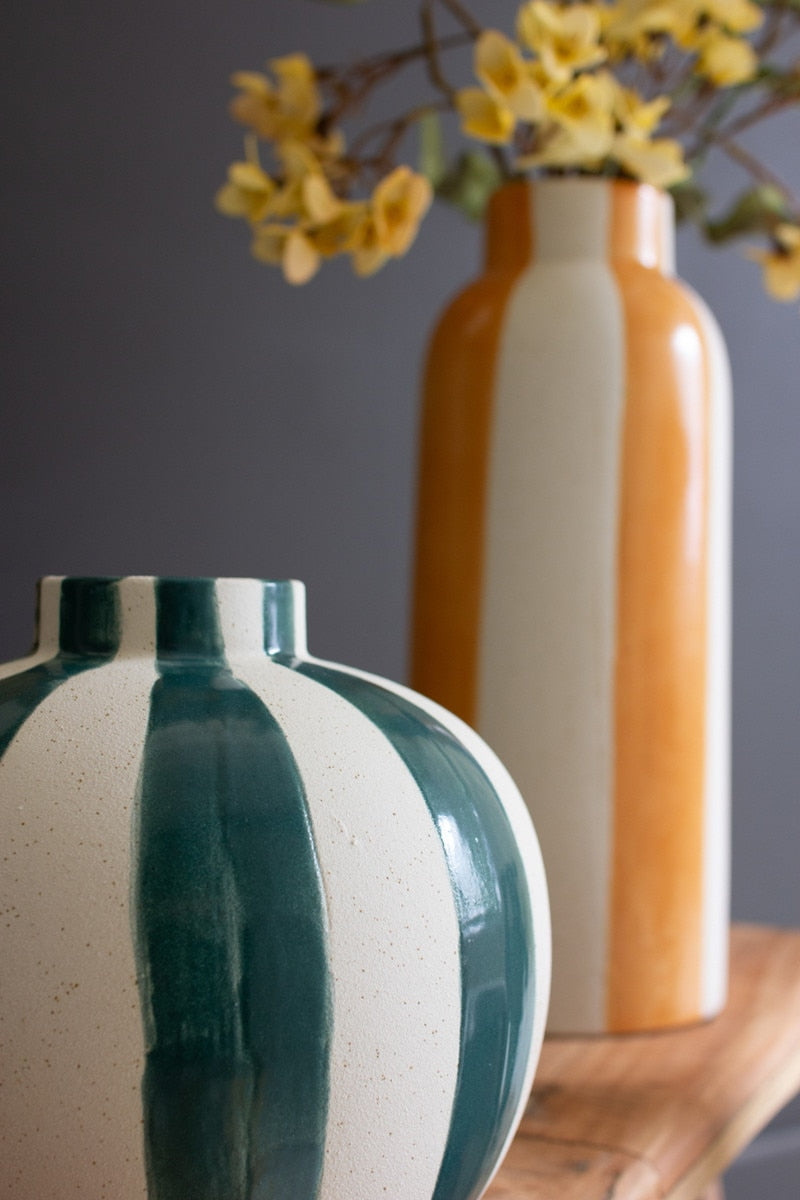 Ceramic Striped Vases