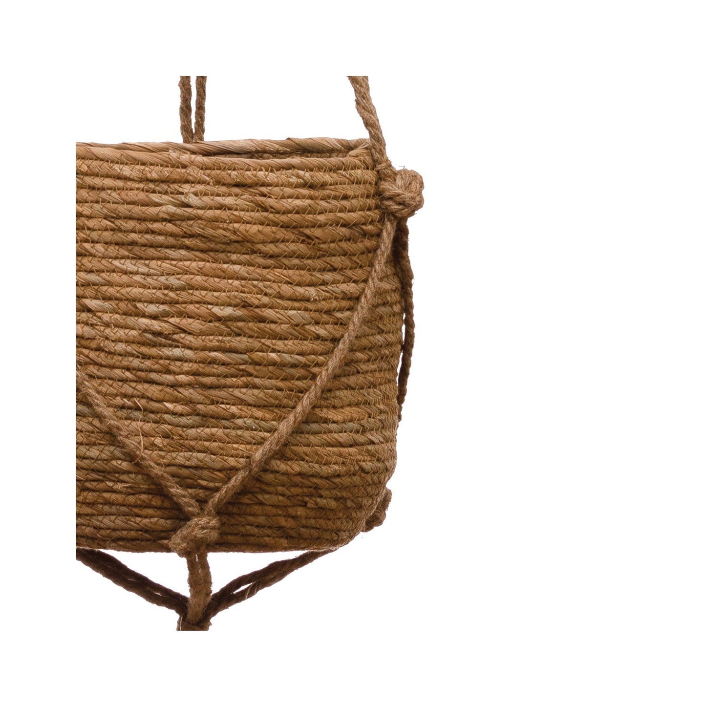 8in Straw Planter with Jute Hanger