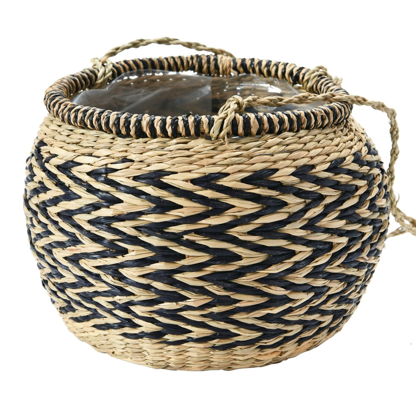 6in Hand-Woven Hanging Basket Planter