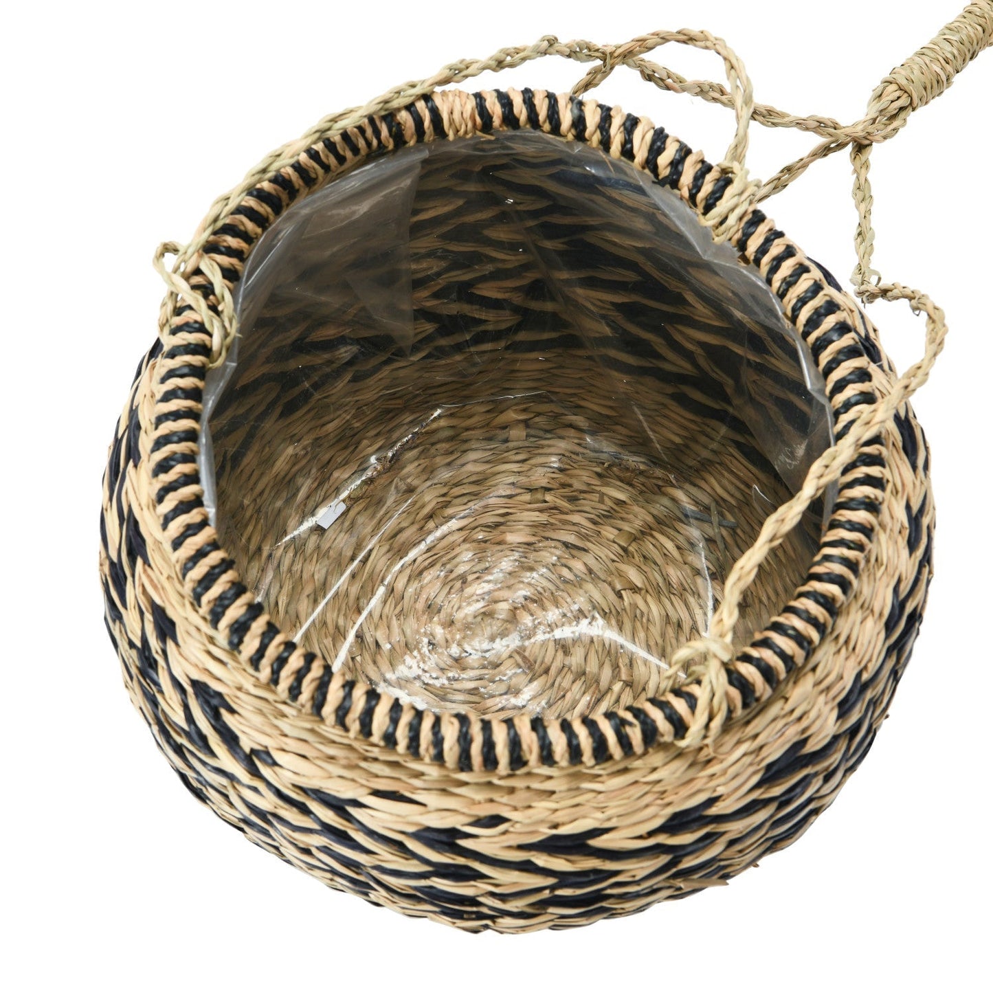 6in Hand-Woven Hanging Basket Planter