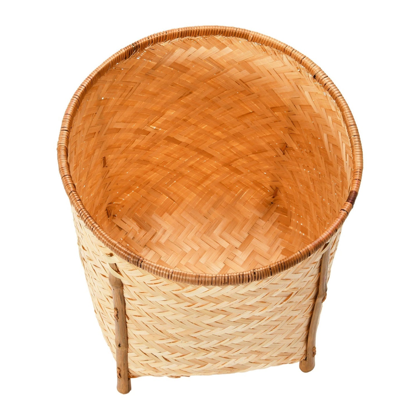 7in-13in Woven Bamboo Basket with Legs