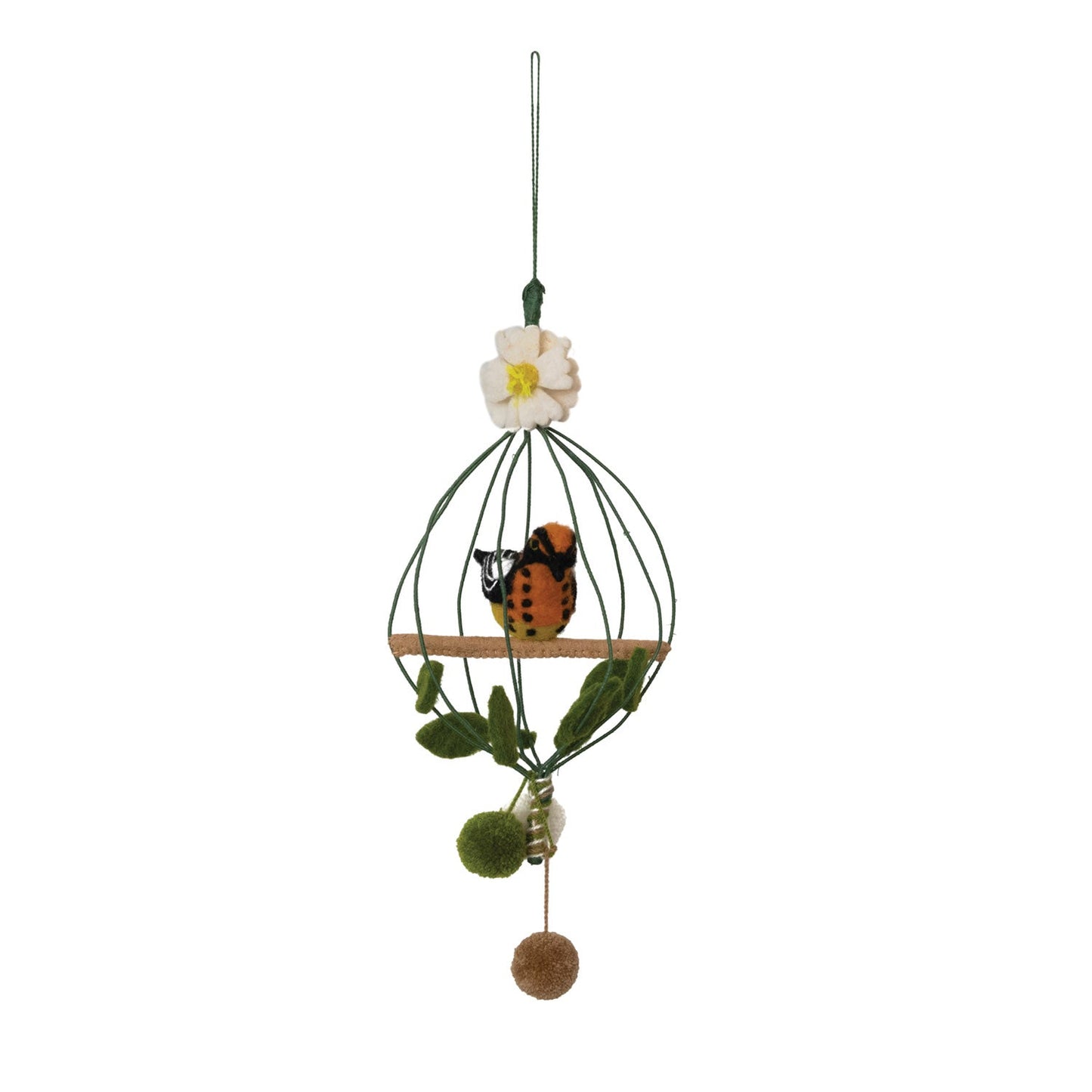 Wool Felt Bird & Flower Bird Cage