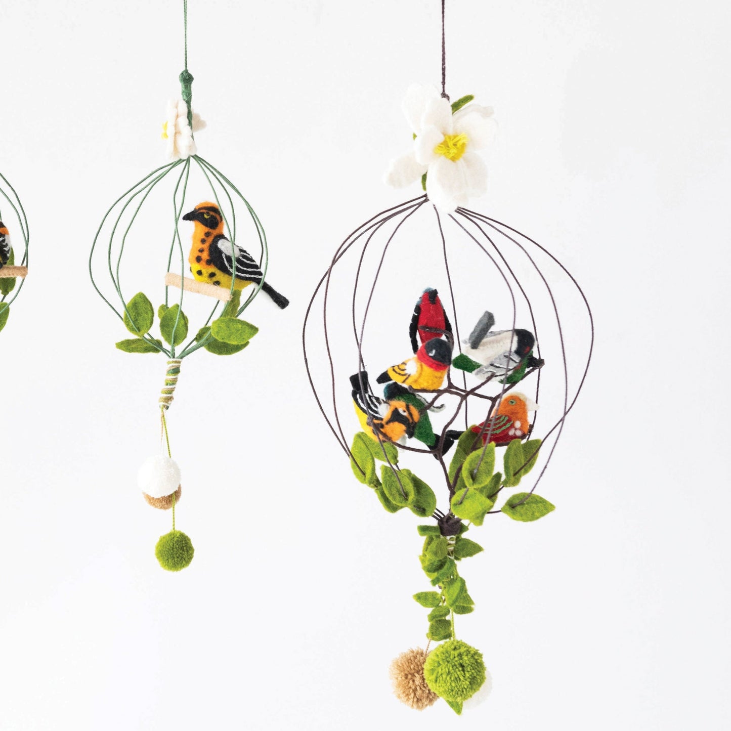 Wool Felt Bird & Flower Bird Cage