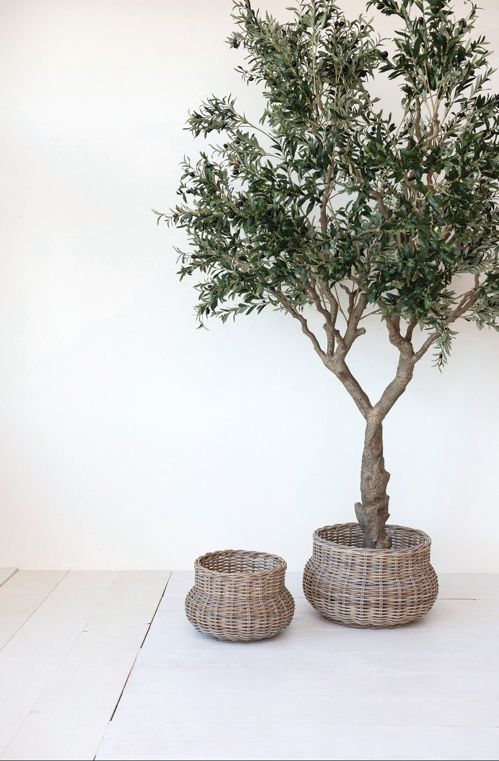 Hand-Woven Rattan Planters