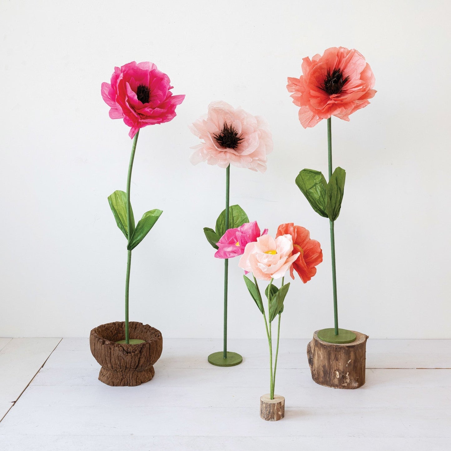 Paper Flower w/ Stand, 3 Colors
