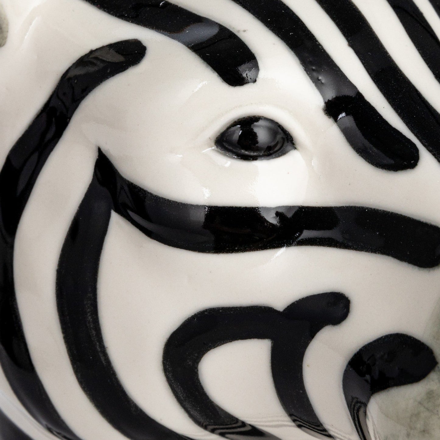 Zebra Hand-Painted Stoneware Vase