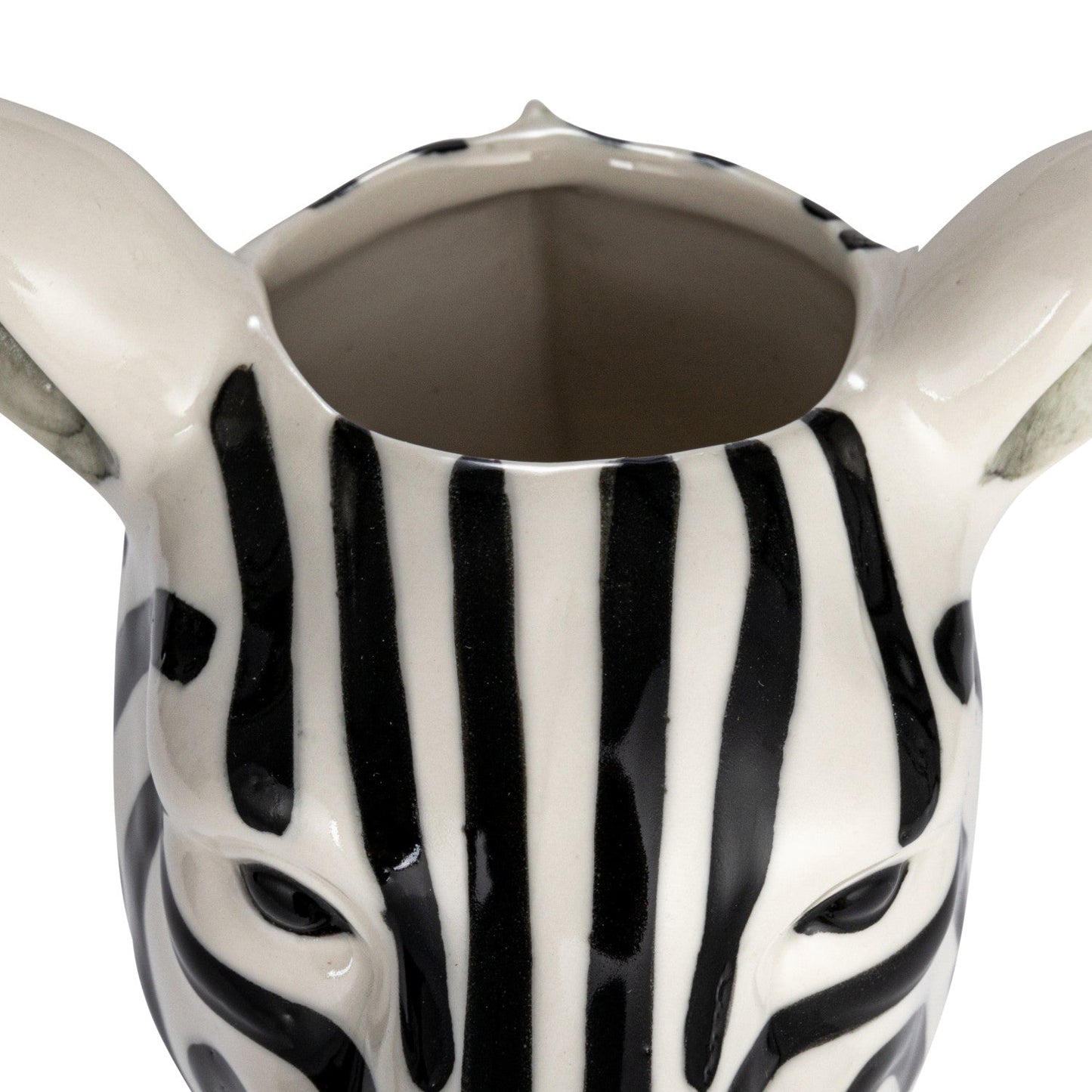 Zebra Hand-Painted Stoneware Vase