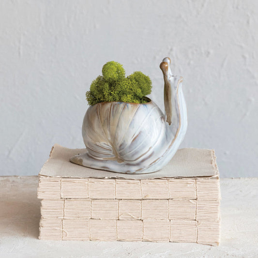 Stoneware Snail Vase