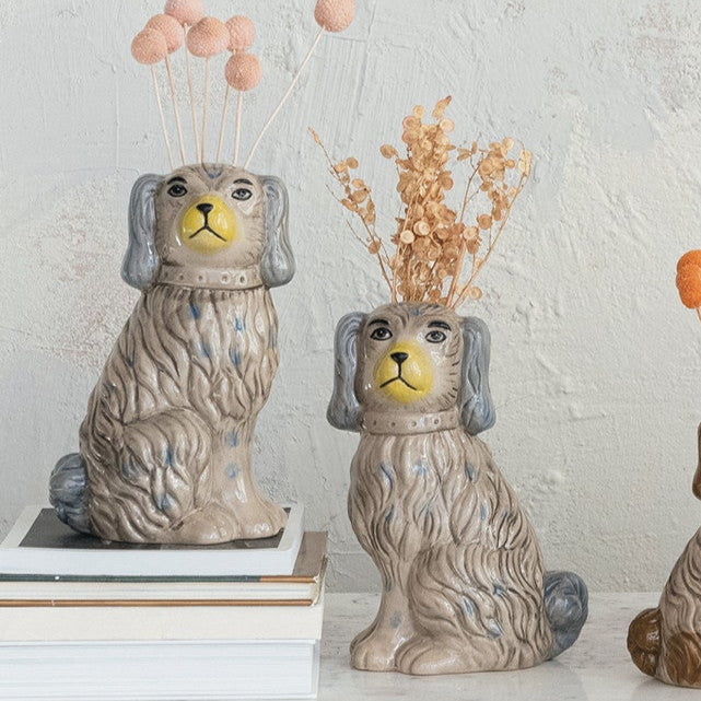 Blue Staffordshire Dog Vase