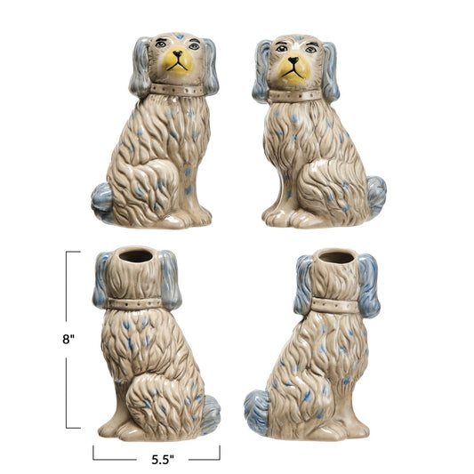 Blue Staffordshire Dog Vase