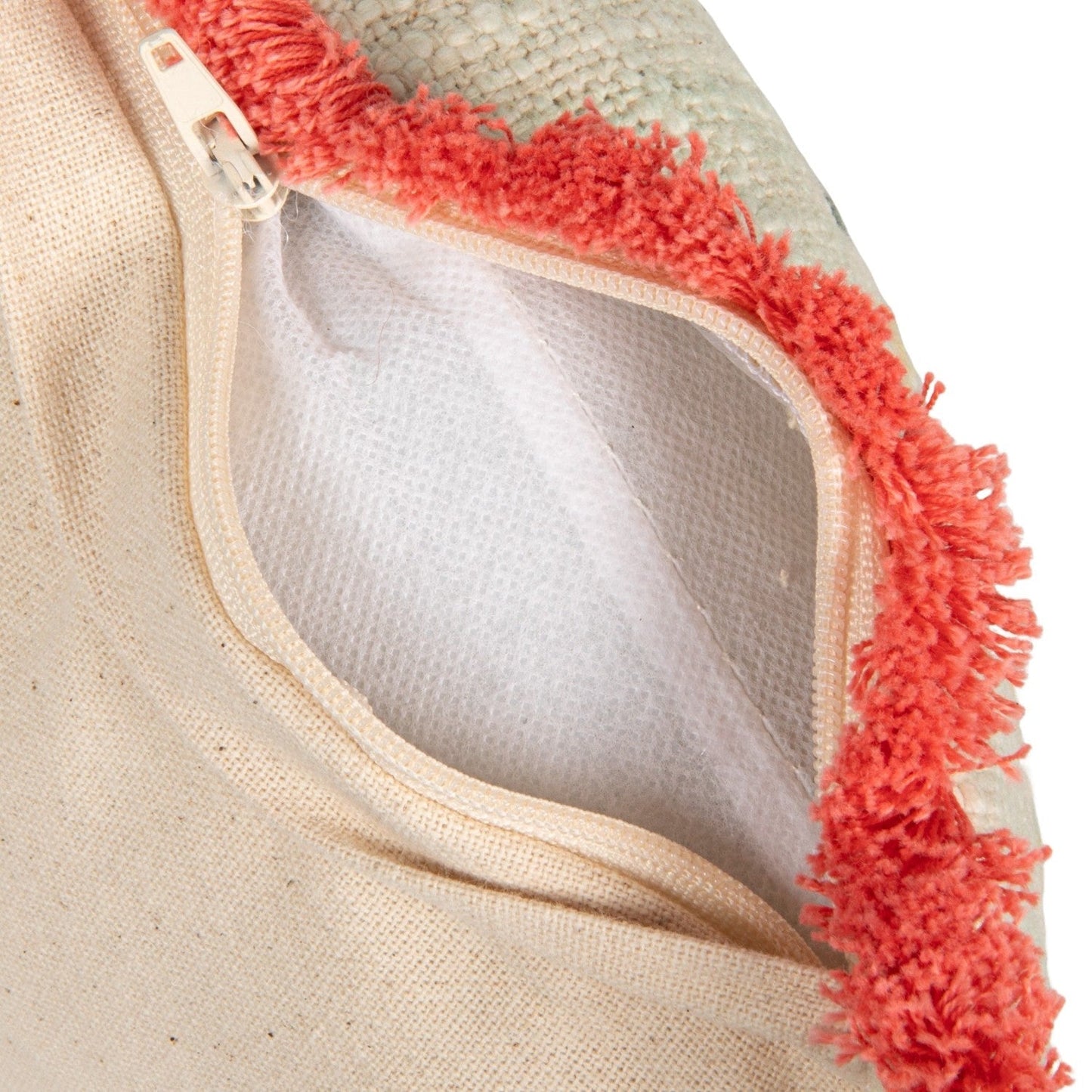 Embroidered Floral Pillow with Eyelash Fringe