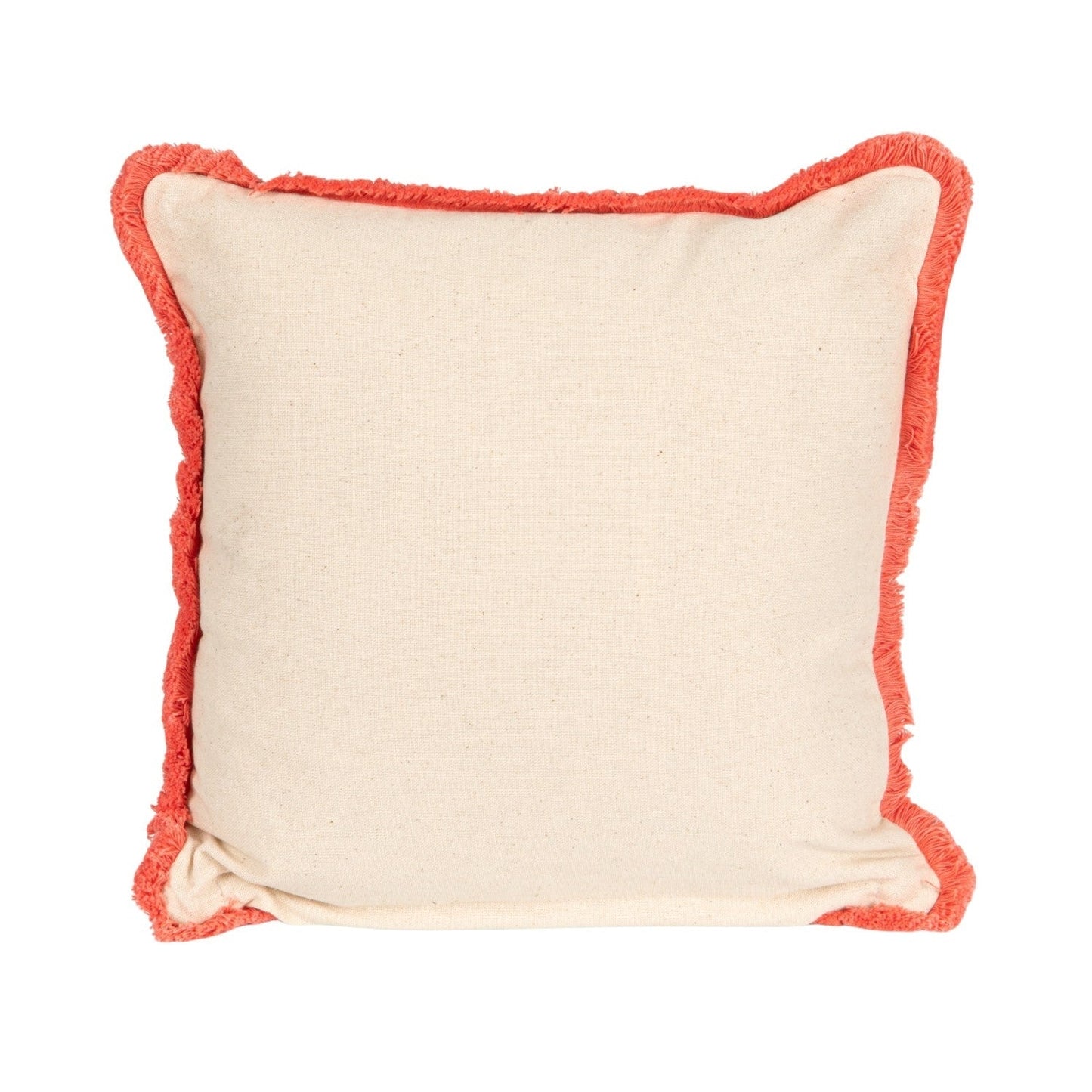 Embroidered Floral Pillow with Eyelash Fringe
