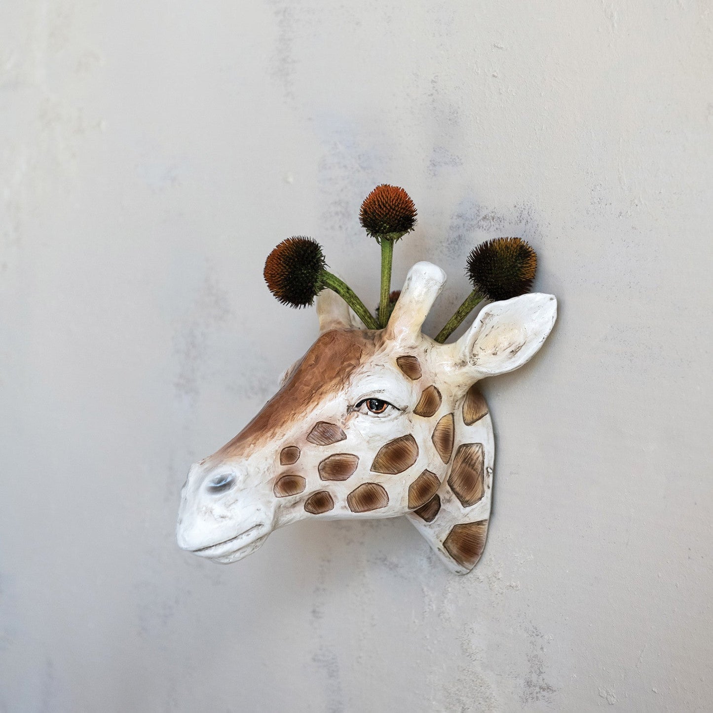 Resin Giraffe Head Wall Vase